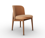 ABREY Wooden chair with upholstered seat and backrest