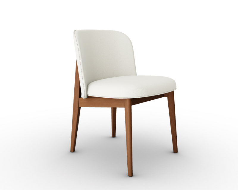 ABREY Wooden chair with upholstered seat and backrest