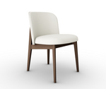ABREY Wooden chair with upholstered seat and backrest