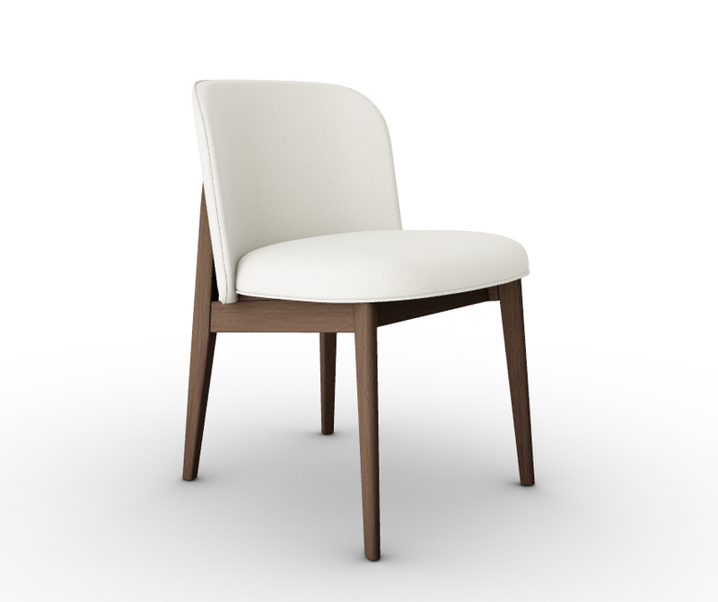 ABREY Wooden chair with upholstered seat and backrest