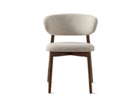 OLEANDRO Wooden chair with upholstered seat and backrest