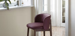 ABREY Upholstered stool with wooden base, h 65 cm