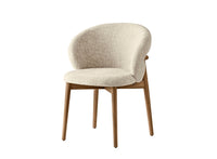 OLEANDRO Padded armchair with a wooden base