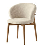OLEANDRO Padded armchair with a wooden base