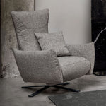 POLSE Tapecirana nagibna i okretna fotelja s metalnom bazom