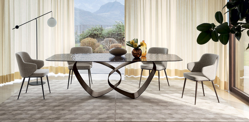 BREEZE Stol s eliptičnom pločom koja se ne izvlači i bazom od oblikovanog lima