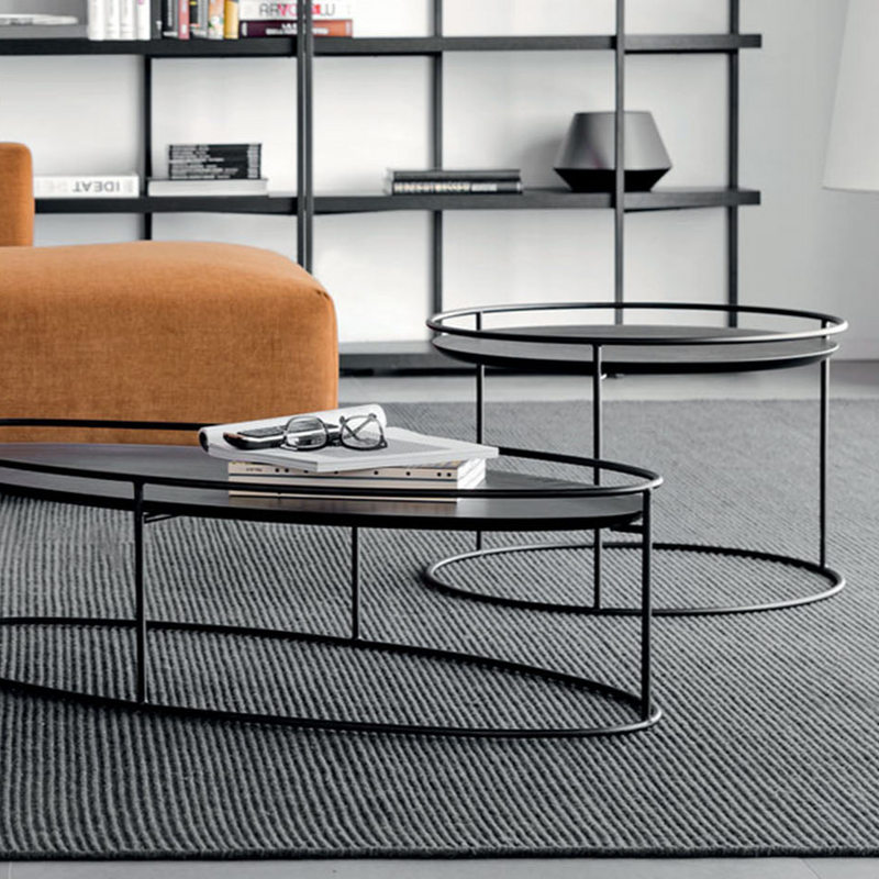 ATOLLO Coffee table with ceramic top and metal base