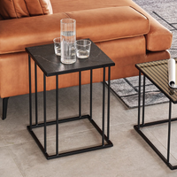 RENEE Squarish table set on a metal base