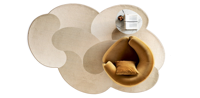 CURVED Rug with digital print on a long-pile polyamide material