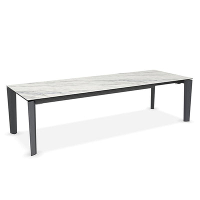 DELTA Table with rectangular extendible top and metal legs