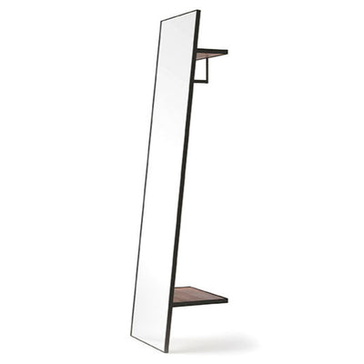 HAIKU Mirror unit with metal structure, shelf and hook