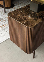 RIGADIN komoda s metalnom / mramorno-kamenom pločom