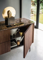 RIGADIN komoda s metalnom / mramorno-kamenom pločom