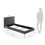 DYLA Bed in Black, 90x190 cm