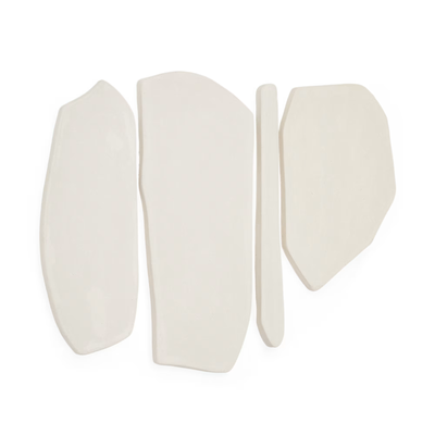 SILUNA Set of 4 wall decorations made of white papier-mâché