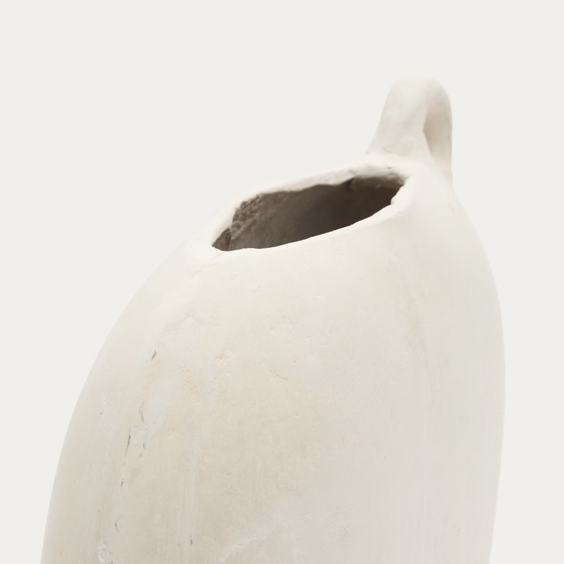 NETI white, papier mâché vase