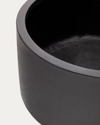 AIGUABLAVA Plant pot in black cement, Ø 62 cm