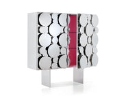 GAGÀ CUPBOARD & LOWBOARD Two sideboards with pattern of circular mirrors.