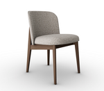 ABREY Wooden chair with upholstered seat and backrest