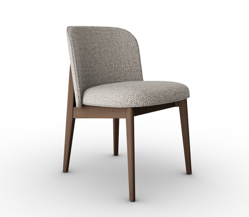 ABREY Wooden chair with upholstered seat and backrest