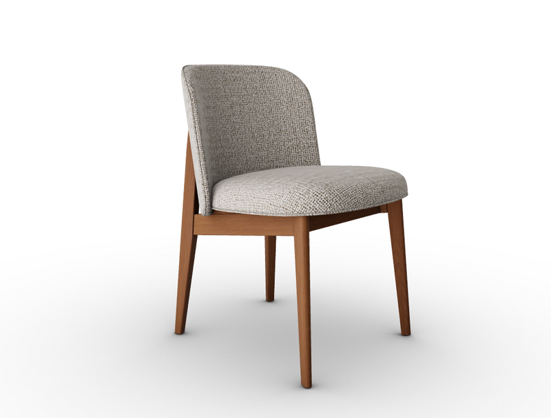 ABREY Wooden chair with upholstered seat and backrest