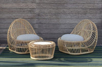 RATTAN Moon coffee table