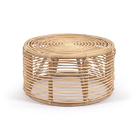 KOHANA Round coffee table in rattan with natural finish Ø 66 cm