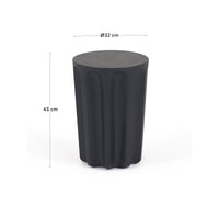 VILANDRA Round side table made of concrete with black finish Ø 32 cm