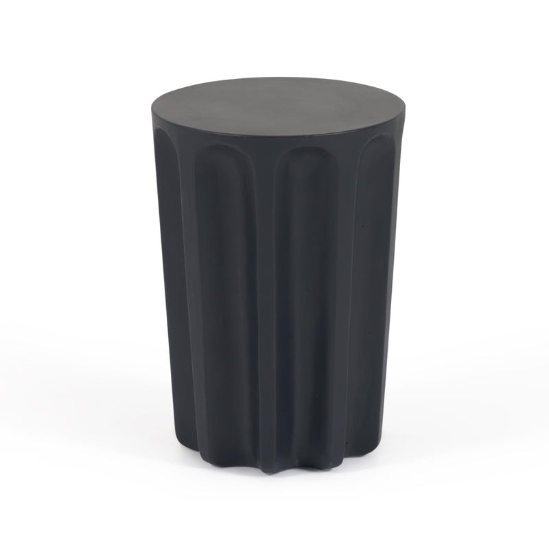 VILANDRA Round side table made of concrete with black finish Ø 32 cm