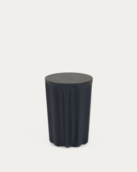 VILANDRA Round side table made of concrete with black finish Ø 32 cm