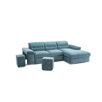 LIKA Sofa-bed with pull-out pouffes and container