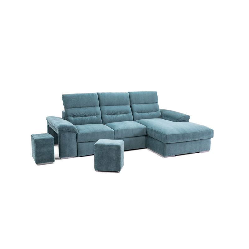 LIKA Sofa-bed with pull-out pouffes and container