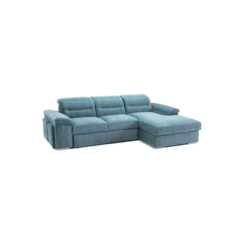 LIKA Sofa-bed with pull-out pouffes and container