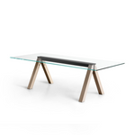 SESTO Stol s pravokutnom pločom i prekriženim nogama