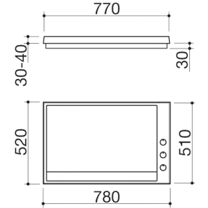 80 cm built-in Thalas hob