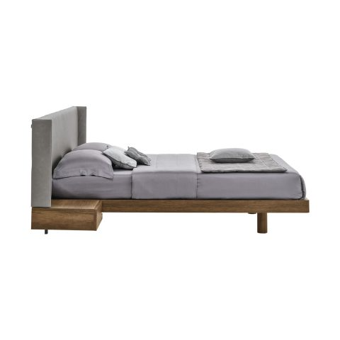 FUSION Wooden bed with raised and compact storage base