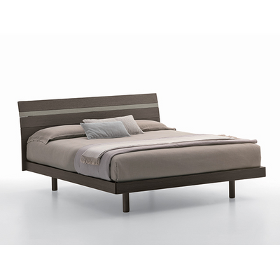 JOKER Wooden bed with raised and compact storage bas