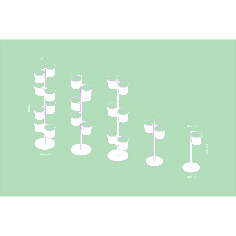 HEVEA 5183 Stalak s posudama za biljke, 175x133,5 cm