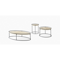 ATOLLO Coffee table with ceramic top and metal base