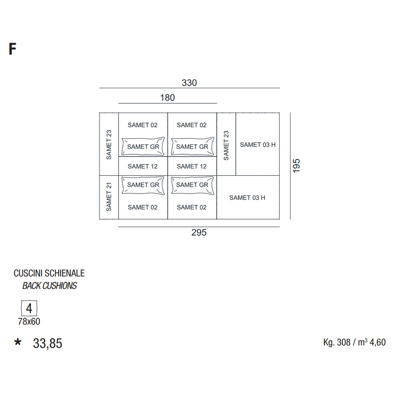SAMET F - Modular Sofa with cushions