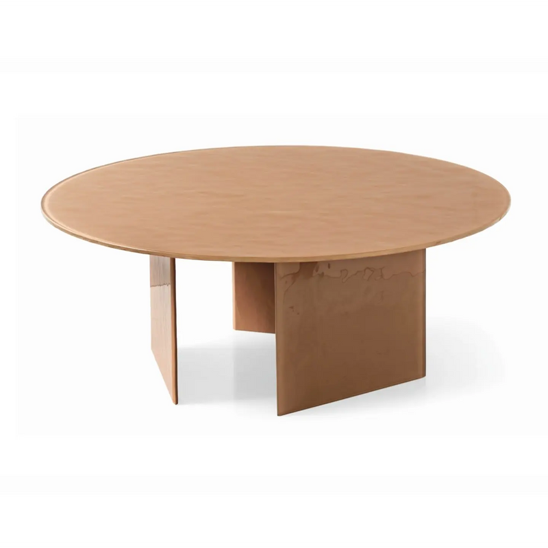 LAGUNE Coffee tables with round top and glass base in 2 size