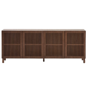 BEYLA  Sideboard in ash veneer and solid ash wood with walnut finish 181 x 71.5cm FSC 100%
