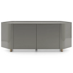 GIOBERG Komoda u mikaliziranom lakiranom sloju s 4 vrata i 4 drvene police