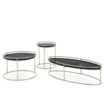 ATOLLO Coffee table with ceramic top and metal base