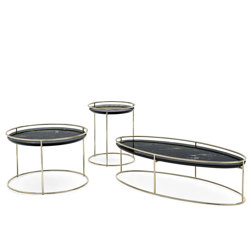ATOLLO Coffee table with ceramic top and metal base