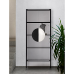 YANG Display cabinet in tempered glass with large ornamental handle