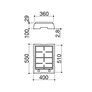 FREESTANDING THALAS HOB, 40 CM