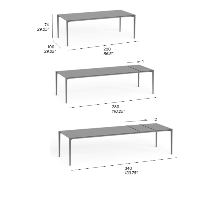 NUDE Vanjski pravokutni proširivi blagovaonski stol