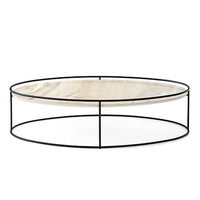 ATOLLO Coffee table with ceramic top and metal base