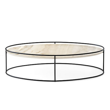 ATOLLO Coffee table with ceramic top and metal base